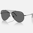 Ray-Ban Lenny Kravitz x Aviator Reverse Sunglasses in Polished Black with Dark Grey Lens RBR0101S 002/GR