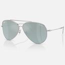 Ray-Ban Lenny Kravitz x Aviator Reverse Sunglasses in Polished Silver with Silver Lens 0RBR0101S 003/30 59