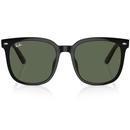 Ray-Ban Large Lens Low Bridge Sunglasses in Black with Green lens RB4401D 601/71