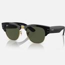 Ray-Ban Mega Clubmaster Retro Sunglasses 0RB0316S 901/31 Black with Green Lens