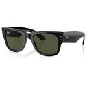 Ray-Ban Mega Wayfarer Retro 90s Wayfarer Sunglasses in Black with Green Lens