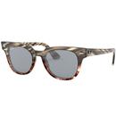 Meteor RAY-BAN Retro Striped Havana Sunglasses