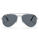 Ray-Ban New Aviator Sunglasses RB3625 003/R5 in Silver with blue lens