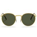 Ray-Ban Women's RB3637 919631 New Round Sunglasses in Legend Gold/Green