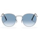 Ray-Ban New Round 60s Sunglasses RB3637 003/3F Silver with Blue Lens