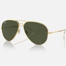 Ray-Ban Old Aviator Sunglasses in Polished Arista Gold with Green Lens RB3825 001/3158-14