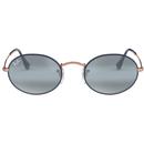 RAY-BAN Oval Retro 60s Mod Sunglasses Copper/Blue