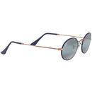 RAY-BAN Oval Retro 60s Mod Sunglasses Copper/Blue