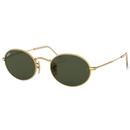 RAY-BAN Oval Retro 60s Mod Sunglasses Gold/Green