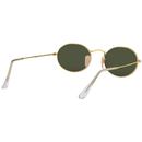 RAY-BAN Oval Retro 60s Mod Sunglasses Gold/Green