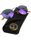 RAY-BAN Retro Mod Purple Mirror Round Sunglasses