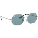 RAY-BAN RB1972 Octagon Sunglasses (Silver/Blue)