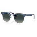 Ray-Ban RB3507 Clubmaster Aluminium Retro 50s Sunglasses in Brushed Blue on Silver Grey Gradient