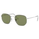 Ray-Ban RB3548 Hexagon Sunglasses in Silver With Bottle Green Lens