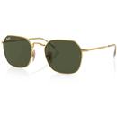 Ray-Ban RB3694 Jim Retro 70s Hexagonal Frame Sunglasses in Gold with Green G-15 Lens