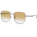 Ray-Ban RB3713D 003/2Q Silver Frame Retro Sunglasses with Clear Gradient Yellow Lens