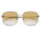 Ray-Ban RB3713D Polished Silver Retro Sunglasses 