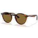 Ray-Ban Round Frame Sunglasses in Red Stripe Havana RB2180 820/7349