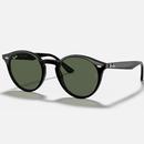 Ray-Ban Round 60s Sunglasses 0RB2180 601/71 in Dark Green Lens on Black
