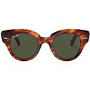 Ray-Ban Roundabout Retro 50s Vintage Glamour Catseye Wayfarer Sunglasses in Brown frame and Green lens