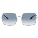 Ray-Ban 1971 Square Sunglasses Retro 70s Silver Blue