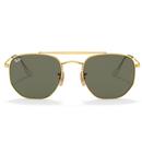 Ray-Ban Icons The Marshall 70s Browline Sunglasses in Gold with Green Lens RB3648 001
