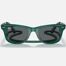 Ray-Ban Original Wayfarer Colourblock Sunglasses RB2140 6615B1 in green with dark grey lens