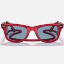 Ray-Ban Original Wayfarer Colourblock Sunglasses RB2140 661456 in red with blue lens