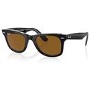 Ray-Ban Original Wayfarer Sunglasses in Black on Transparent with Brown Lens RB2140 12943350