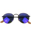 Ray-Ban RB3447 Blue Mirror Lens Round Sunglasses