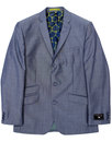 Mens Retro Mod 60s Mohair Tonic Suit in Blue