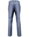 Retro 60s Mod Mohair Slim Tonic Suit Trousers BLUE