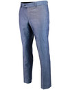 Retro 60s Mod Mohair Slim Tonic Suit Trousers BLUE