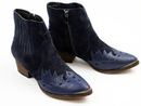 Venus Retro Seventies Blue 2-Tone Cuban Heel Boots