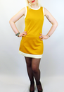 Dusty Retro Mod Sixties Mini Dress (Mustard)