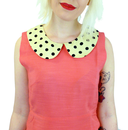 Spot Collar Retro Mod Sixties Mini Dress (Pink)