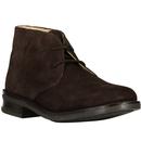 roamers mens retro mod 2 eyelet suede chukka boots brown