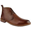 roamers mens desert laced leather boots brown