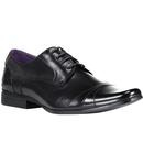 Efrem PAOLO VANDINI Men's Retro Toecap Leather Derby Shoes Black