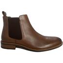 Men's Retro Mod Leather Chelsea Boots (Brown)