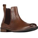 Roamers Men's Retro 1960s Mod Brown Leather Chelsea Boots