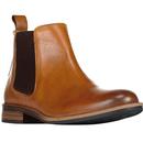 Roamers Mens Mod Chelsea Boots in Tan Leather