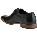 Mens Retro Mod Leather Gibson Brogue Shoes (Black)