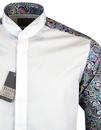 ROCOLA Retro 1960s Paisley Back Wing Collar Shirt