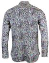 ROCOLA Psychedelic 1960s Mod Paisley Floral Shirt