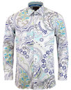 ROCOLA Retro 60s Psychedelic Floral Paisley Shirt