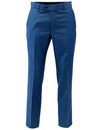Retro 60s Mod Turquoise Mohair Blend Slim Trousers