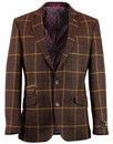 Men's Retro Windowpane Check Blazer & Waistcoat