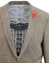 60s Mod Donegal Fleck 2 Button Suit Jacket BISCUIT