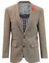 Men's 60s Mod Donegal Fleck 2 Button Suit -Biscuit